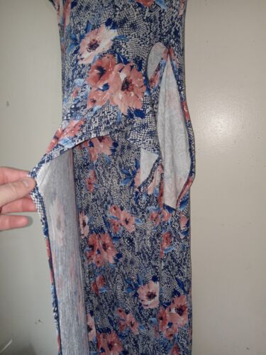 Ronni Nicole Dress Size Medium Blue Floral Long Slip Summer Vacation Sundress - Picture 2 of 4