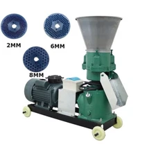 Farm Feeding: 220V Feed Pellet Mill Machine with 2&6&8mm Hole Plate 3 Heads Type