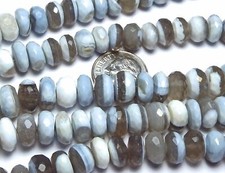 8" Strand PERUVIAN BLUE OPAL 8-13mm Faceted Rondelle Beads /L7