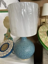 Regina Andrew Symbolically Cratered Blue Moon II Ceramic Table Lamp