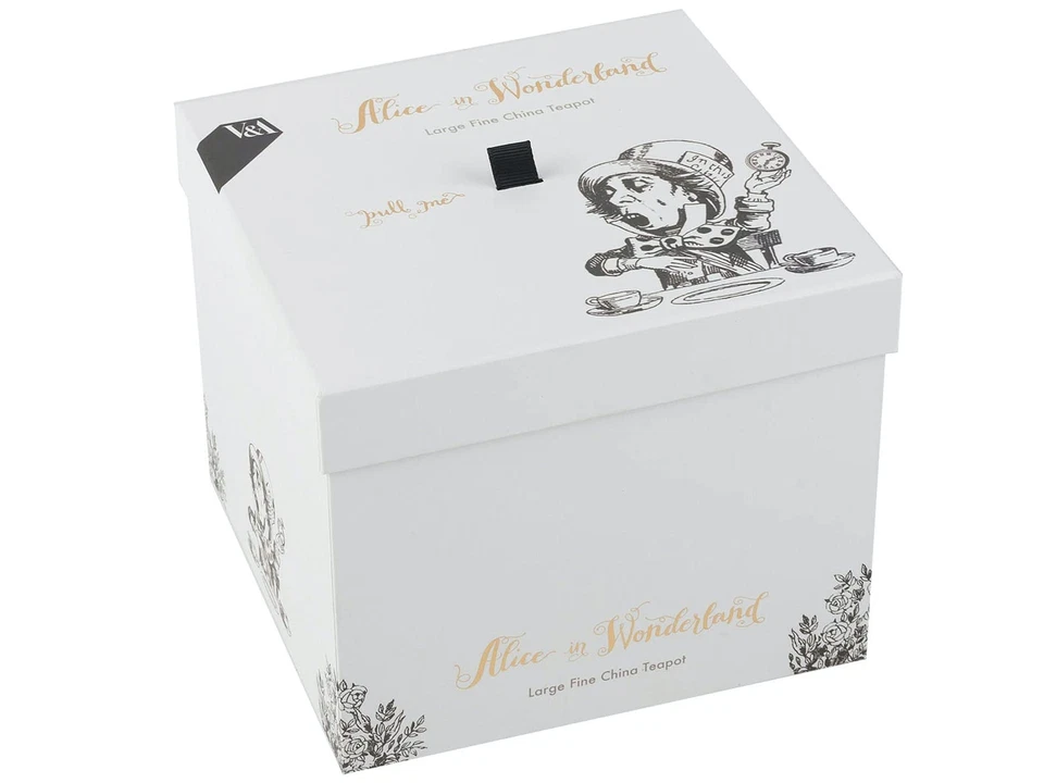 Théière Alice au Pays des Merveilles Porcelaine Fine Blanc 11L 6 tasses Boite... - Photo 4/4