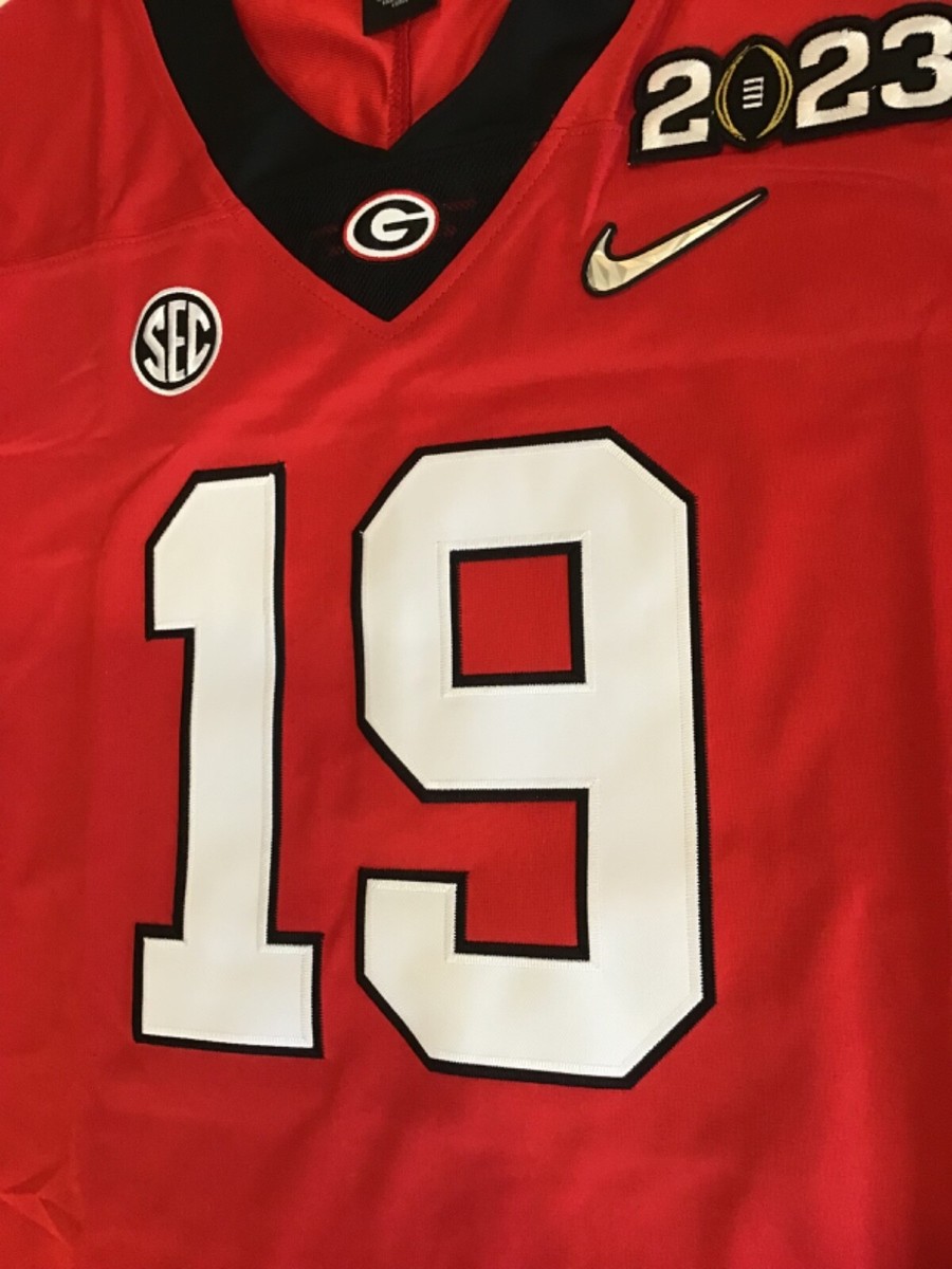 Brock Bowers #19 Georgia Football Red Jersey, All Stitched. 2023
