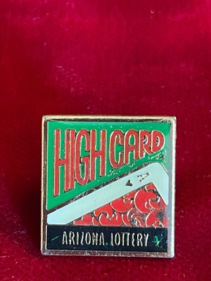 Arizona Lottery High Card AZ State Lotto Epoxy Tie Lapel Pin .75'' Ace Hearts