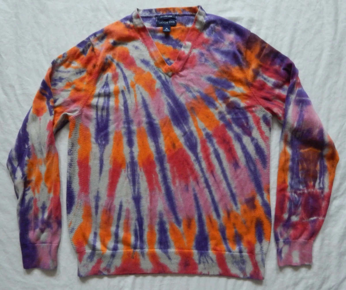 Tie dye v neck sweater sales
