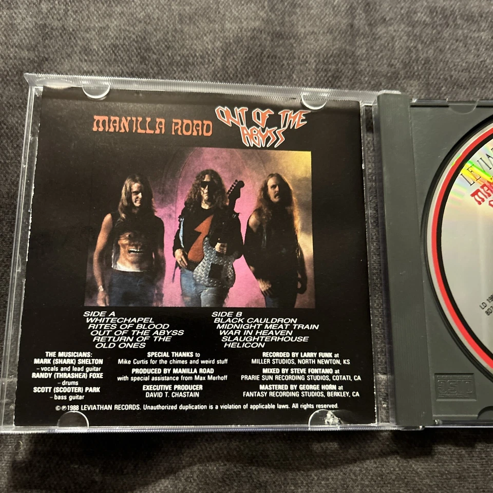 MANILLA ROAD - Out Of The Abyss CD (1988 Leviathan, US) Original 1st pressing Foto 2 de 4