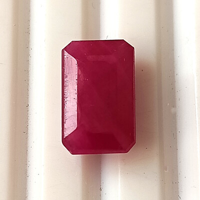 Unheated Ruby Genuine Ruby Natural Ruby Faceted Rectangle Cut Gemstone 3.90 CTS