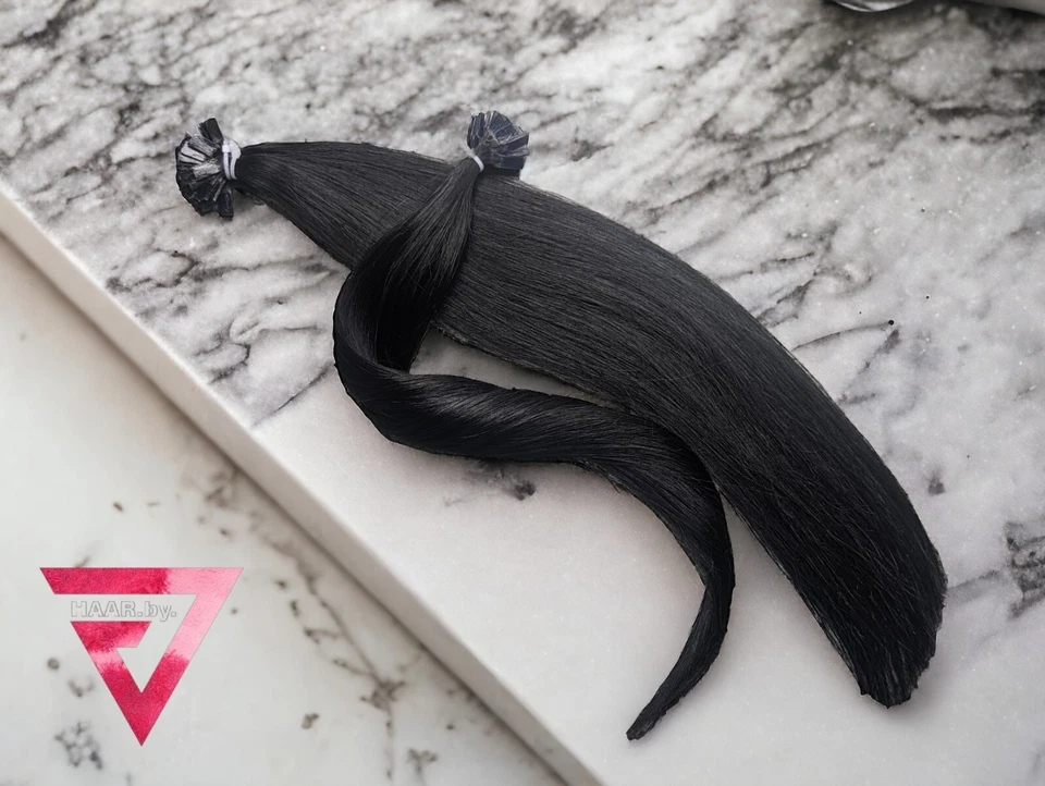 💕 Bonding Extensions 💕 slawisches Echthaar - Strähnen Keratin Schwarz, Braun  - Bild 3 von 4