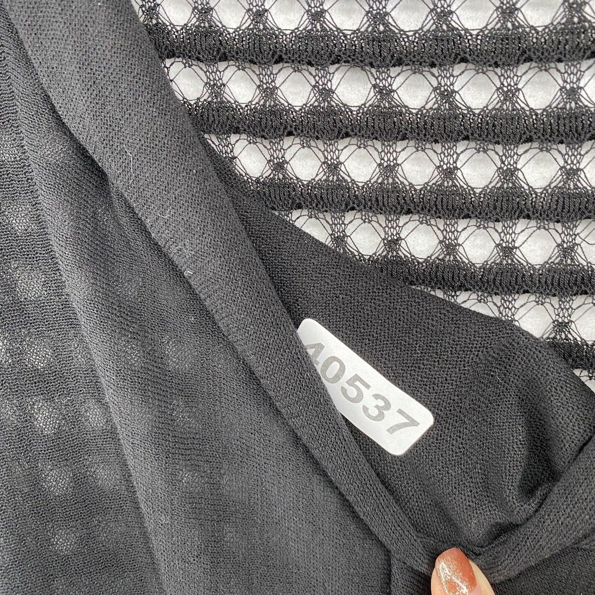 ブレイザー EILEEN FISHER Top M Sheer Cotton Mesh Open Back Draped Neck Cap