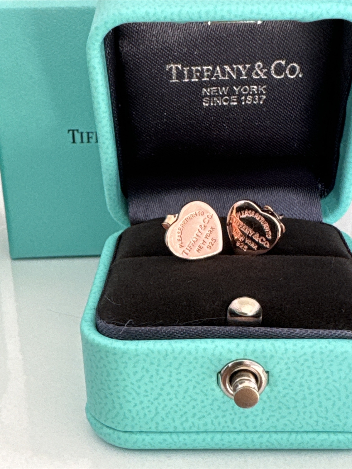 Rose Gold Heart Tiffany Earrings eBay