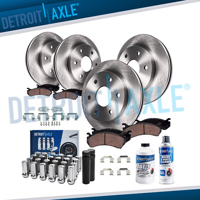 325mm Front Rear Rotors Brake Pads +24pc Lugnuts w/keys for Rainier SSR Ascender