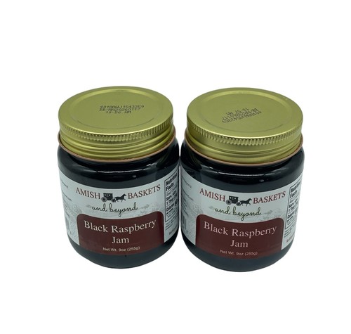 Amish Baskets Mermelada de Frambuesa Negra No OGM Vegana Todo Natural - 9 OZ - 2 Frascos - Imagen 2 de 7