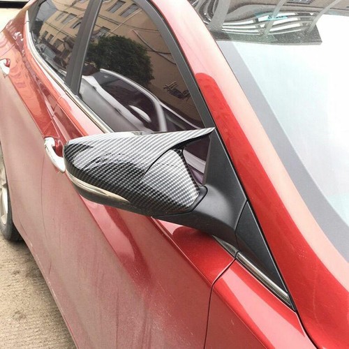 Gloss Black OX Horn Rear View Mirror Cover Caps For Hyundai Veloster (2012-2017)