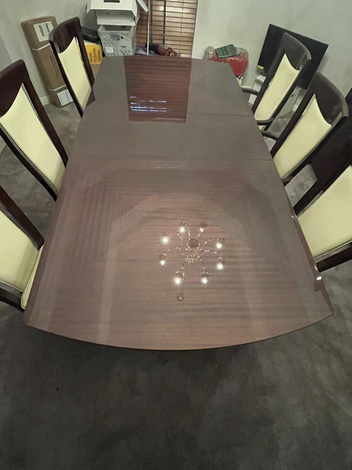 Elegante Juego de Mesa de Comedor Extensible Formal 7, Mesa, 2 Sillones, 4 Sillas Laterales. Foto 2 de 4