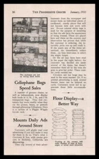 1933 Piggly Wiggly Grocery Biscuit Rack Cellophane Bags Article Vintage Print Ad