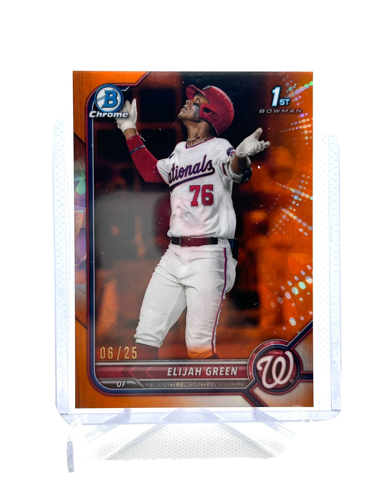 2022 Bowman Chrome Draft Sapphire Orange REFRACTOR /25 Elijah Green BDC-23