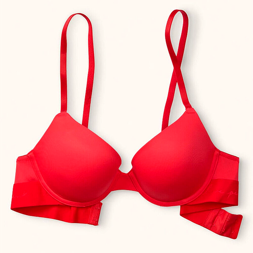 NWT Victoria’s Secret PINK Wear Everywhere Super PushUp Red Pepper Bra