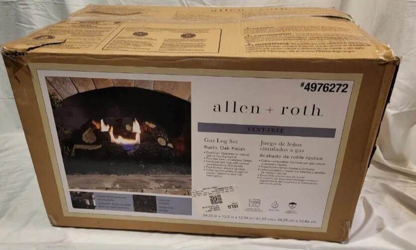Allen + Roth 4976272 Natural Gas or Propane Log Set Oak Vent Free 30,000  Heater | eBay