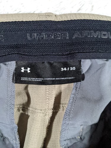 Under Armour Pants Mens 34x30 Khaki Golf Ripstop Hunting Hiking Lightweight - Picture 4 of 6