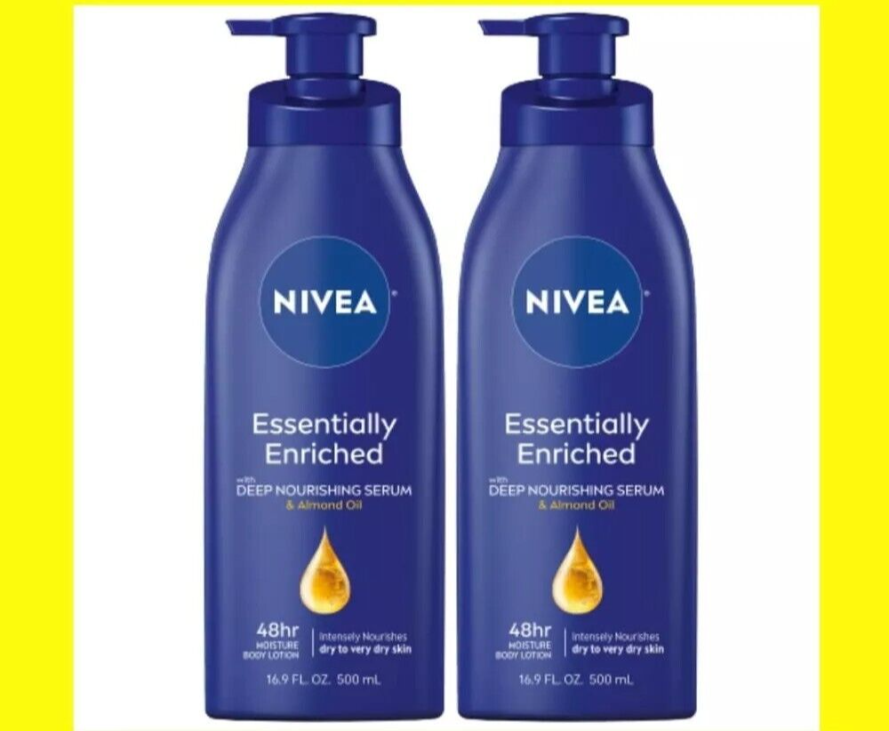 NIVEA Essentially Enriched Body Lotion for Dry Skin Twin Pack 16.9 Fl Oz Pump