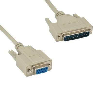 3' DB9 9Pin Female to DB25 25Pin Male AT Modem Cable 28AWG Serial RS232 Shielded