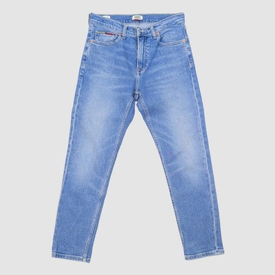tommy jeans damen blau izzy high rise slim cropped stretch denim jeans w26 l30