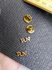 Vintage RN Registered Nurse Lapel Pins Medical Profession Badge Set Gold Tone
