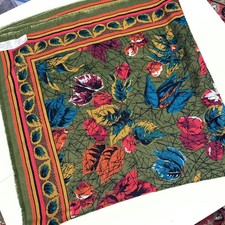 Italian Polyester Scarf Dramatic Floral 34  sq