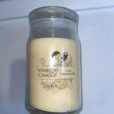 NEW ICED BANANA POP YANKEE CANDLE 20OZ. JAR SIGNATURE 2 WICK SUMMER FRUIT