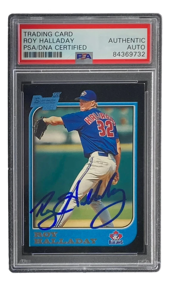 Roy Halladay Signed Toronto Blue Jays 1997 Bowman #308 Rookie Card PSA/DNA - Image 4 of 4