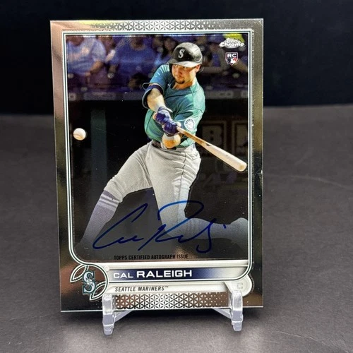 2022 Topps Chrome Cal Raleigh RC Rookie Autograph on Card AUTO Mariners DL1