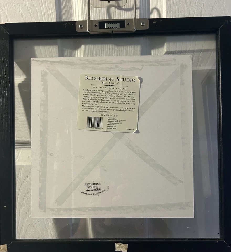 Impresión artística abstracta enmarcada de Alfred Alexander Gockel Blue's Session 15x15 Foto 4 de 4