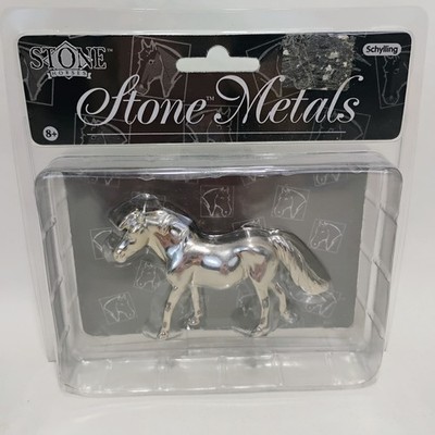 Stone Horses Stone Metals Silver Pony Model Horse Figurine Schylling New