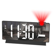 Projection Alarm Clock with 180  Rotatable Display, Digital Mirror Clock with...