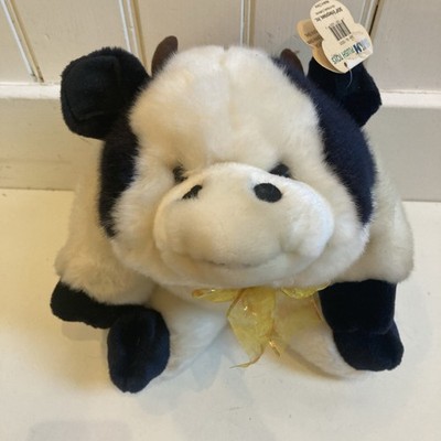 SKM Enterprises Vintage Plush Fat  Cow Stuffed Animal Chubby  Toy 12 inches