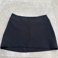 Jolt Vintage Y2K Size 0 Black W/ White Lines Short Mini Skirt Side Zipper
