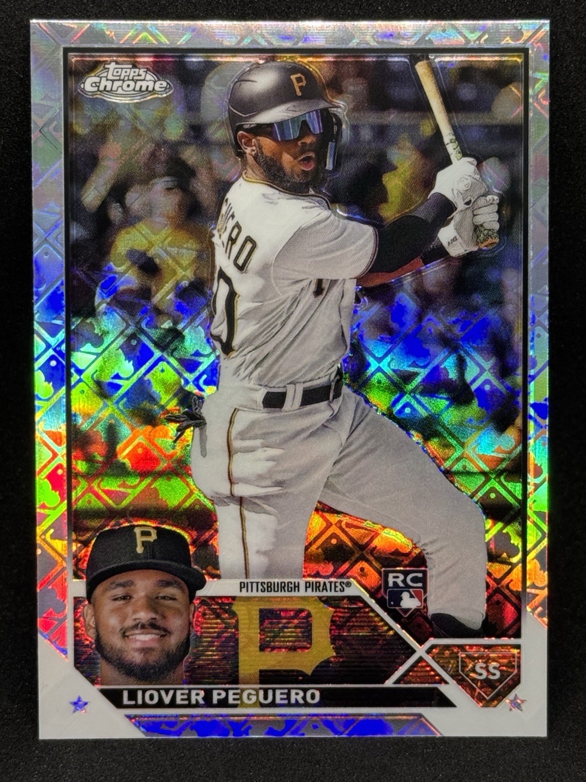 Liover Peguero 2023 Topps Chrome #72 Logofractor Rookie (RC) - Pirates