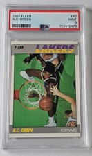 1987 Fleer Basketball A.C. Green Rookie RC #42 Lakers PSA 9