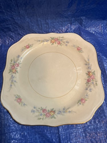 Homer Laughlin guscio d'uovo Nautilus set se 4 piatti da insalata quadrati design floreale - Foto 4 di 7