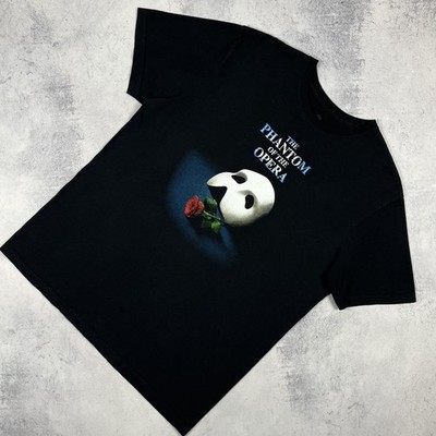 The Phantom Of The Opera London Y2K Short Sleeve T Shirt Black Size Large Cotton