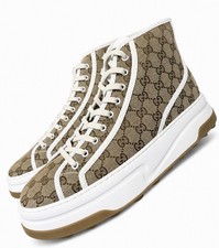 Gucci Men’s Sneakers Canvas Tennis 1977 Brown GG Monogram Size 16UK/17US