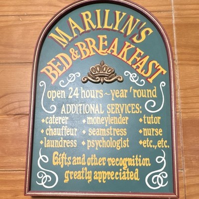 D&S Decor Inc vintage wood bed & breakfast plaque, handcrafted wall sign