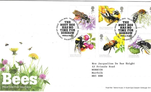 GB Comm/FDC - Bees - Edinburgh -  2015 (RM969)