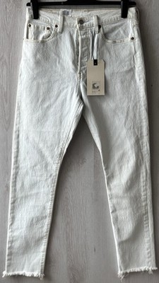 LEVIS 501 Bleach Wash Damen Skinny Jeans mit ausgefranstem Saum Größe 29W