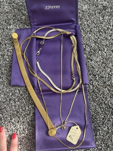 Lot of Gold Costume Jewelry- necklaces- Vintage