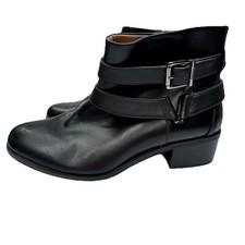 VIONIC Orthaheel Hope Mana Black Leather Ankle Boots Shoes US 9 M EUR 41 Booties