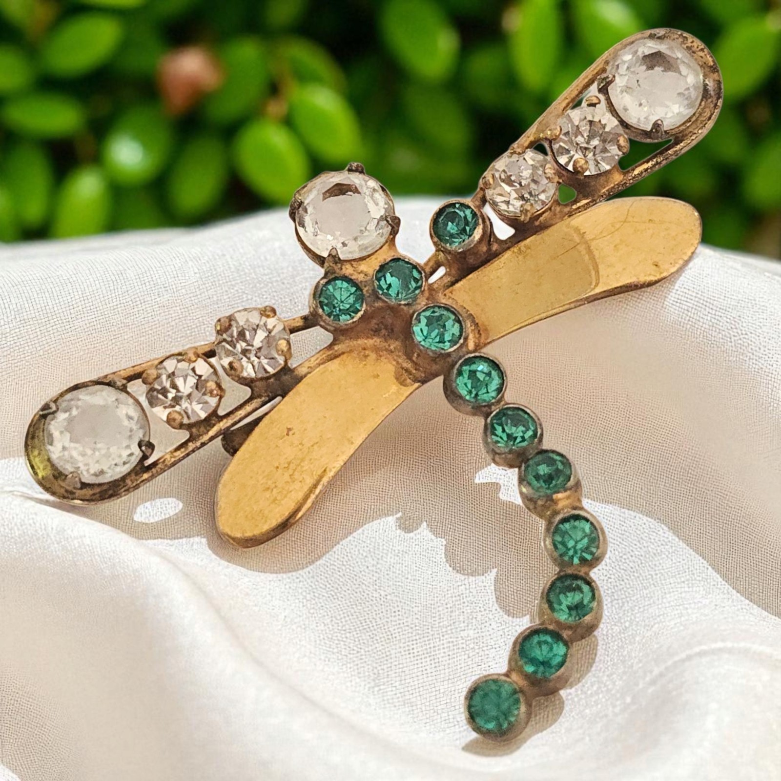 ADELE SIMPSON Dragonfly Turquoise Clear Austrian … - image 1