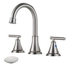 8 Inch Widespread Bathroom Sink Faucet 3 Hole, Brushed Nickel Bathroom Faucet wi