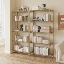 5 Tier Wire Shelving Rack Metal Shelf Adjustable Saving Space Garage Storage