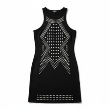 Express Black Studded Sleeveless Sheath Dress Small Racerback Cotton Blend Mini