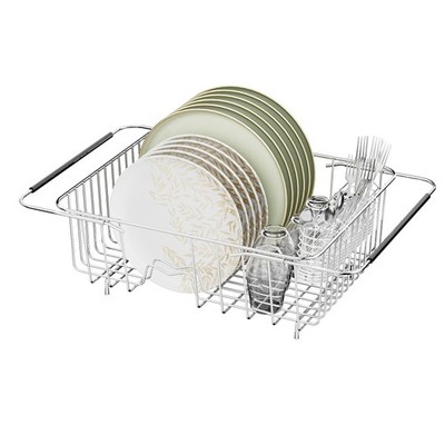 Escurridor De Platos Ajustable En Acero Inoxidable Para Fregadero Lujo